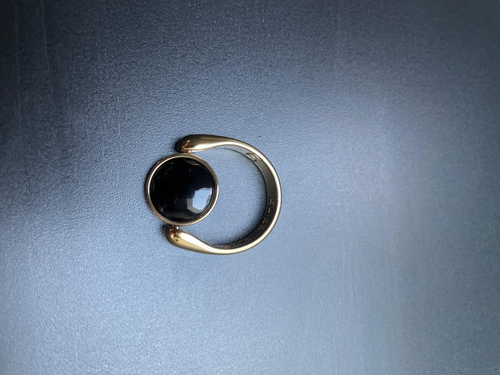 Gold AlaDune Crystal Fidget Ring - Customer Photo From Lenore H.