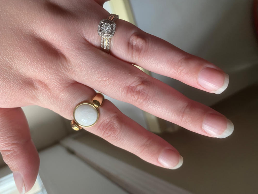 Gold AlaDune Crystal Fidget Ring - Customer Photo From Krystin T.