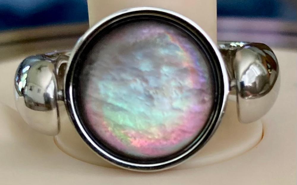 Silver AlaDune Crystal Fidget Ring - Customer Photo From Debbie
