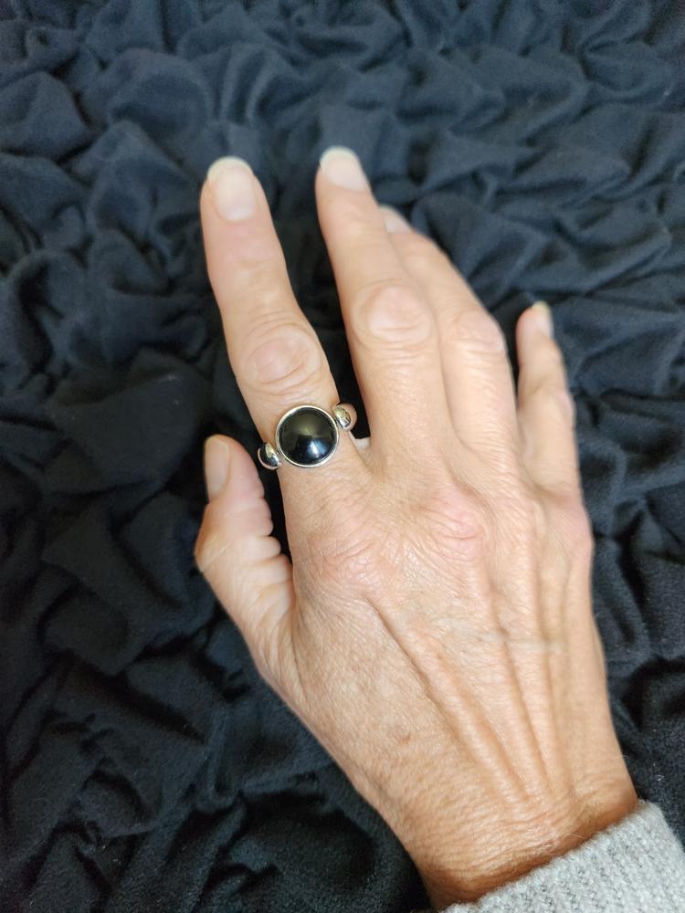 Silver AlaDune Crystal Fidget Ring - Customer Photo From Beverly W.