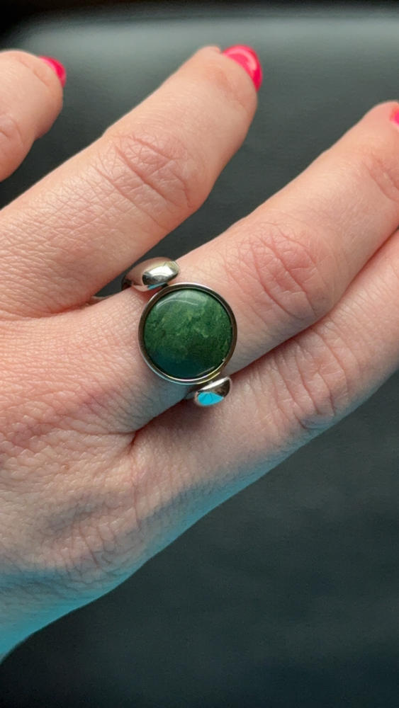 Silver AlaDune™ Crystal Fidget Ring - Customer Photo From Ashli