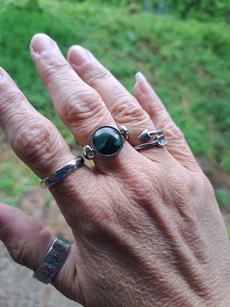 Silver AlaDune Crystal Fidget Ring - Customer Photo From Michele C.