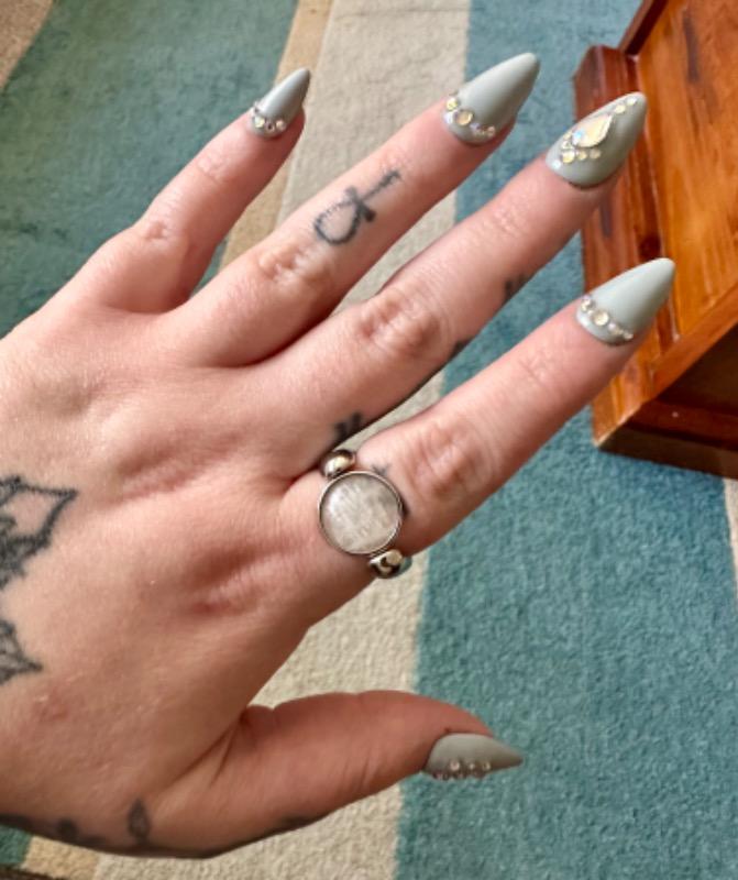 Silver AlaDune Crystal Fidget Ring - Customer Photo From Renee C.