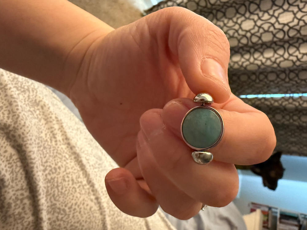 Silver AlaDune Crystal Fidget Ring - Customer Photo From Crystal Johnson