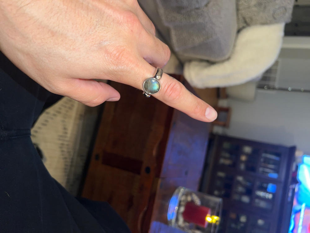 Luxe Labradorite Crystal Spinner (premium grade – includes labradorescence/flash) - Customer Photo From Christopher S.