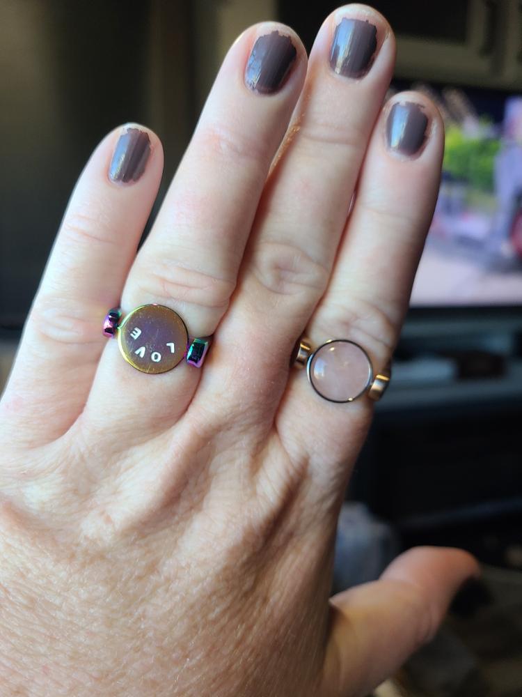 Classic Ring Band - Black, Rose Gold & Rainbow - Customer Photo From Melissa Blay