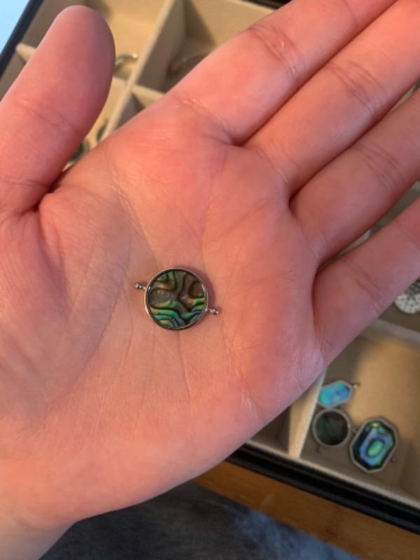 Abalone Shell Round Crystal Spinner - Customer Photo From Rachel B.