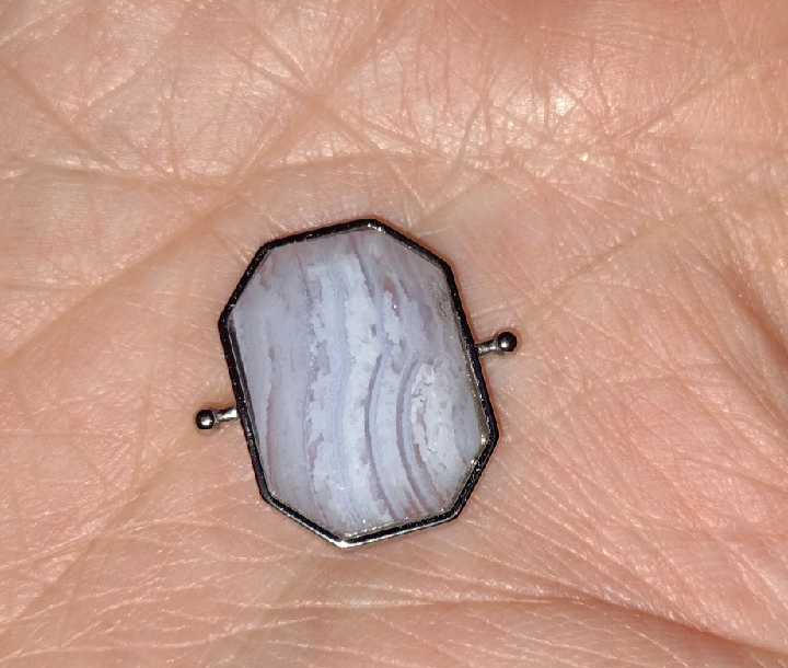 Blue Lace Agate Octangle Crystal Spinner - Customer Photo From Brandy 