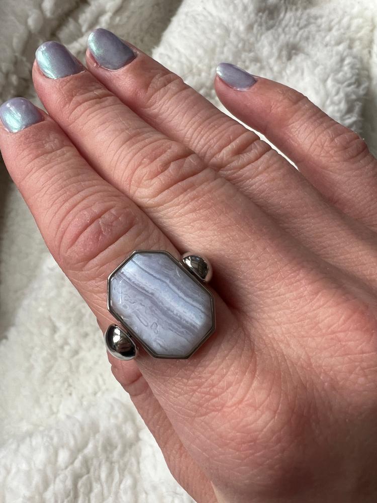 Blue Lace Agate Octangle™ Crystal Element - Customer Photo From Brooke