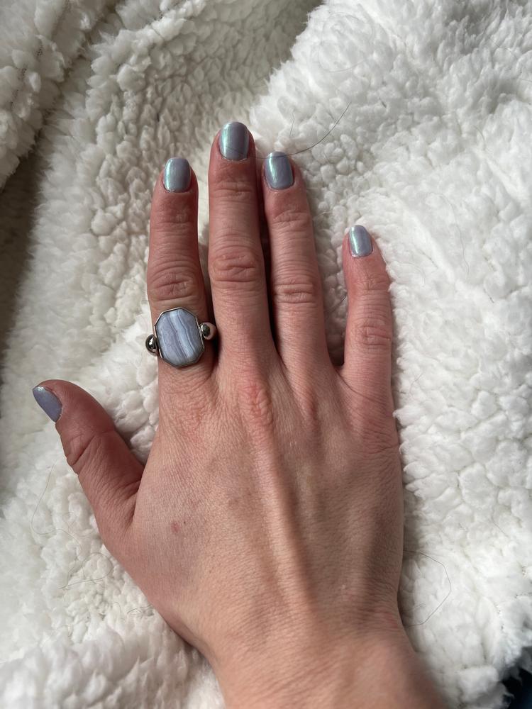 Blue Lace Agate Octangle™ Crystal Element - Customer Photo From Brooke