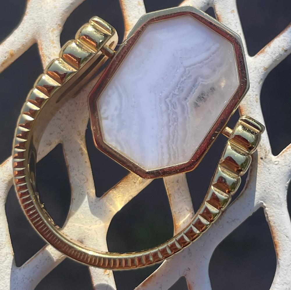 Blue Lace Agate Octangle™ Crystal Element - Customer Photo From Diane