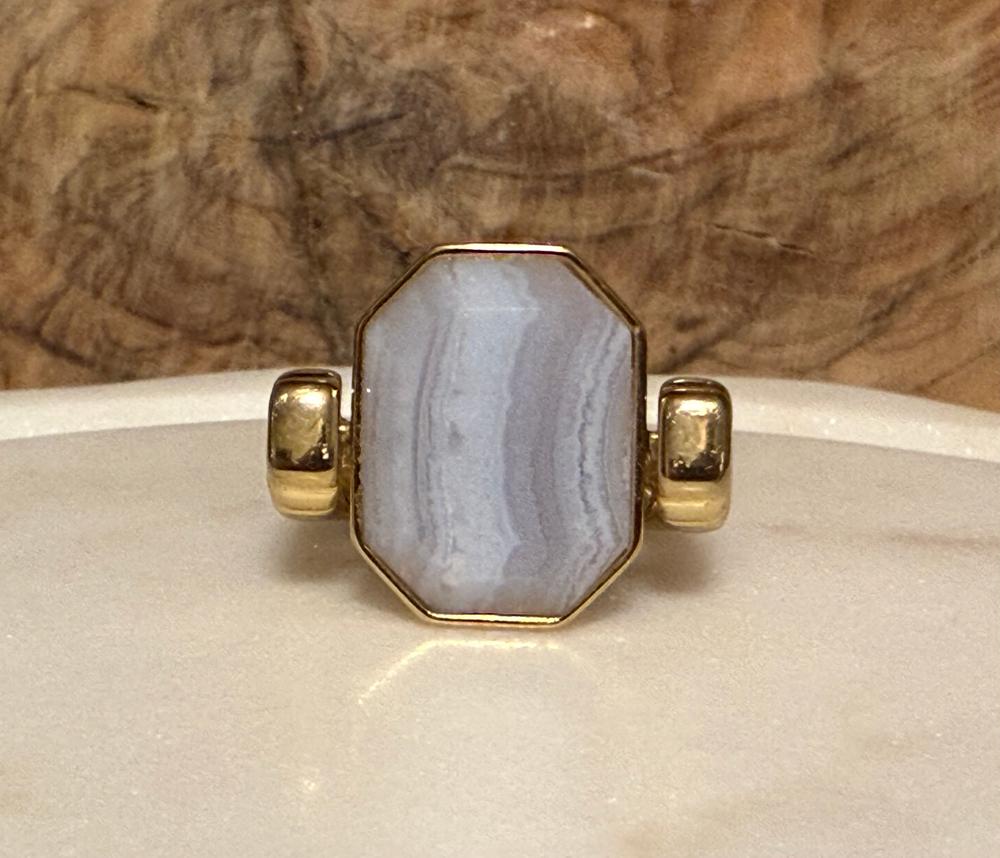 Blue Lace Agate Octangle™ Crystal Element - Customer Photo From Hayley
