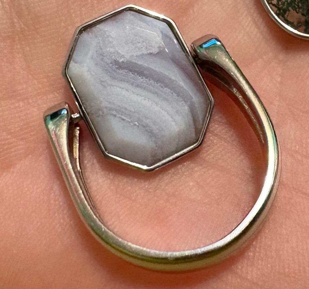 Blue Lace Agate Octangle™ Crystal Element - Customer Photo From KatH 