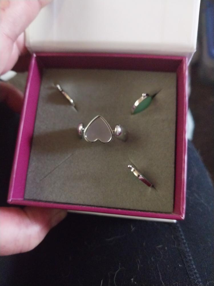 Heart-Shaped Cultured Sea Glass Spinner - Customer Photo From Erika 