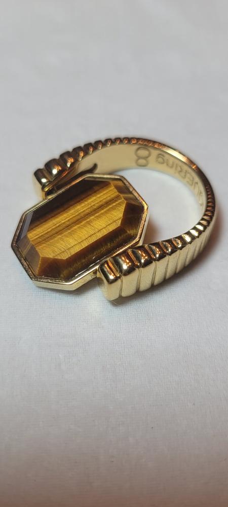 Gold ViaDeco Octangle Crystal Fidget Ring - Customer Photo From Karen walp