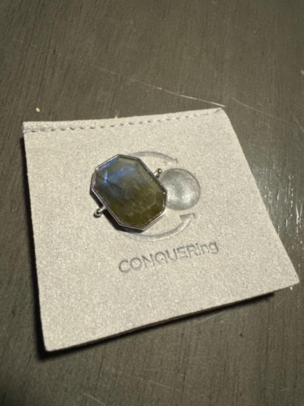 Luxe Labradorite Octangle Crystal Spinner (premium grade – includes labradorescence/flash) - Customer Photo From Ashley K.