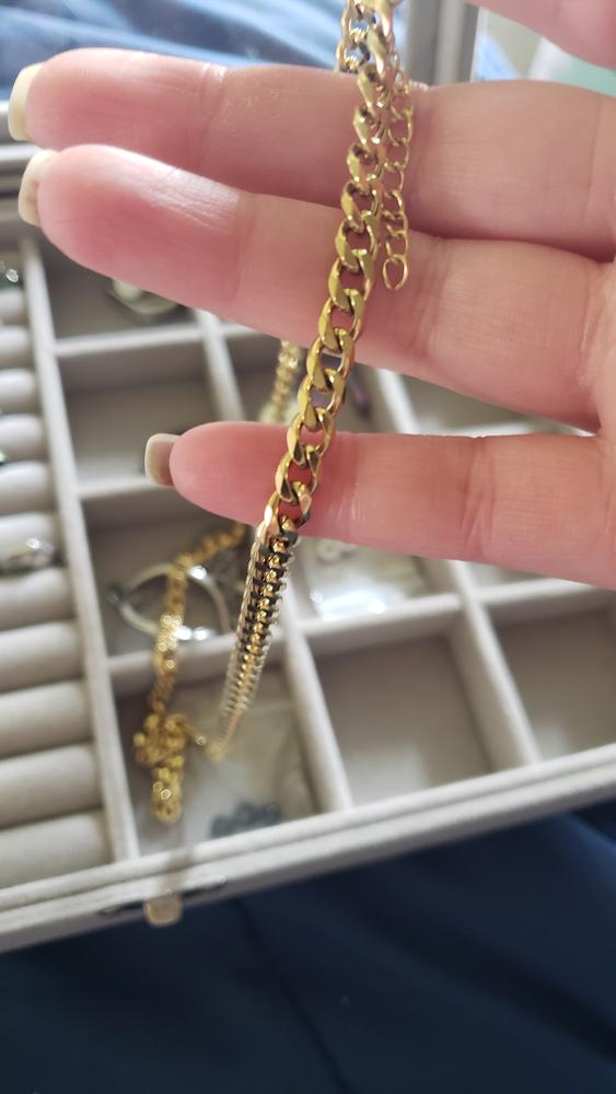 Cuban Link Layering Necklace Chain - Customer Photo From Annie Eich