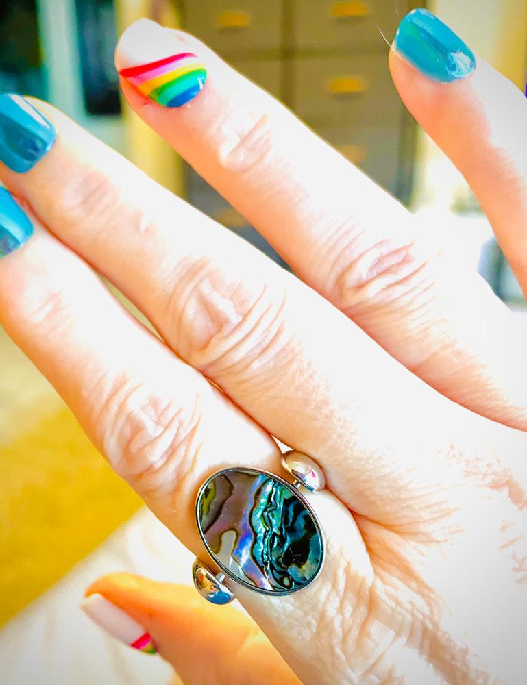 Abalone Shell Oval Crystal Spinner - Customer Photo From Beth G. (Roxi)