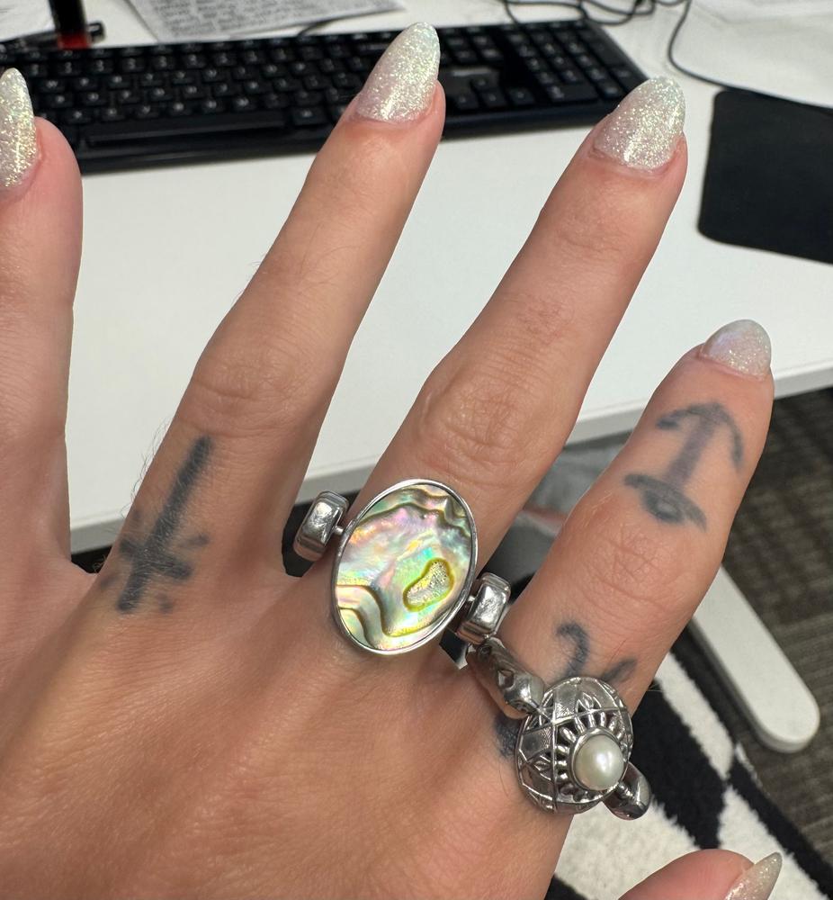 Abalone Shell Oval Crystal Element - Customer Photo From Cat