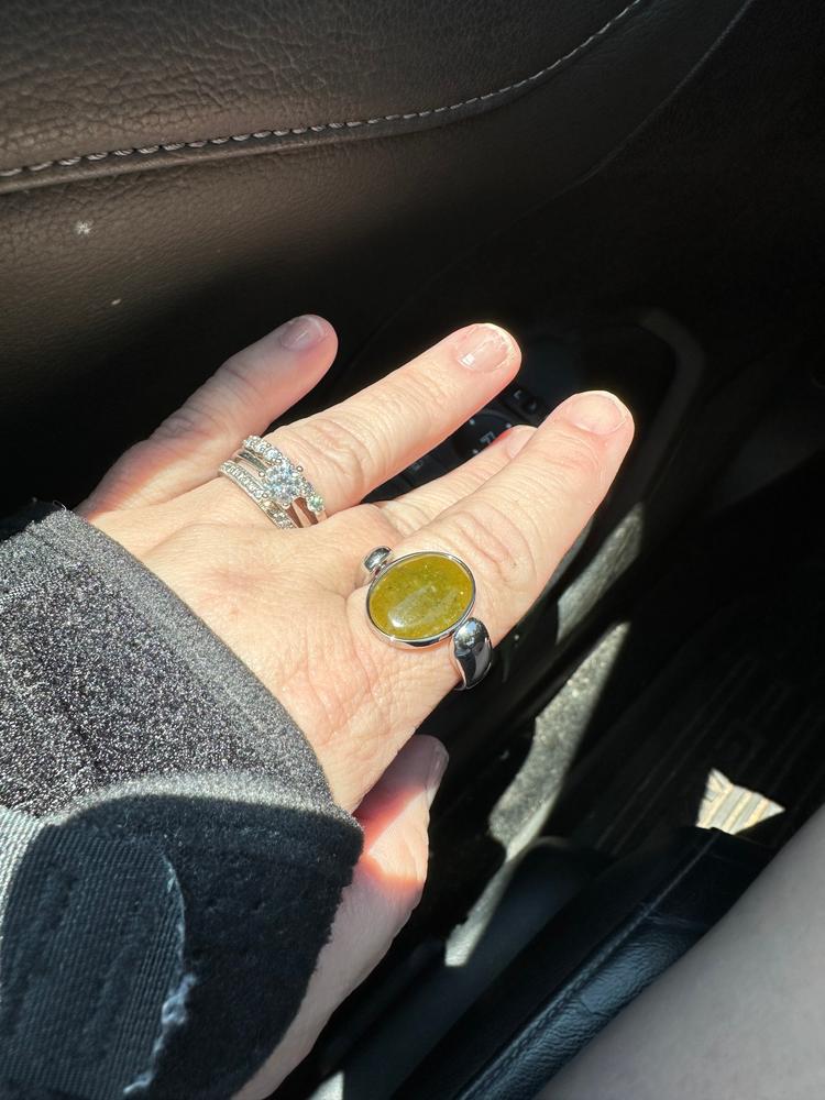 Peridot Oval Crystal Element - Customer Photo From Missy