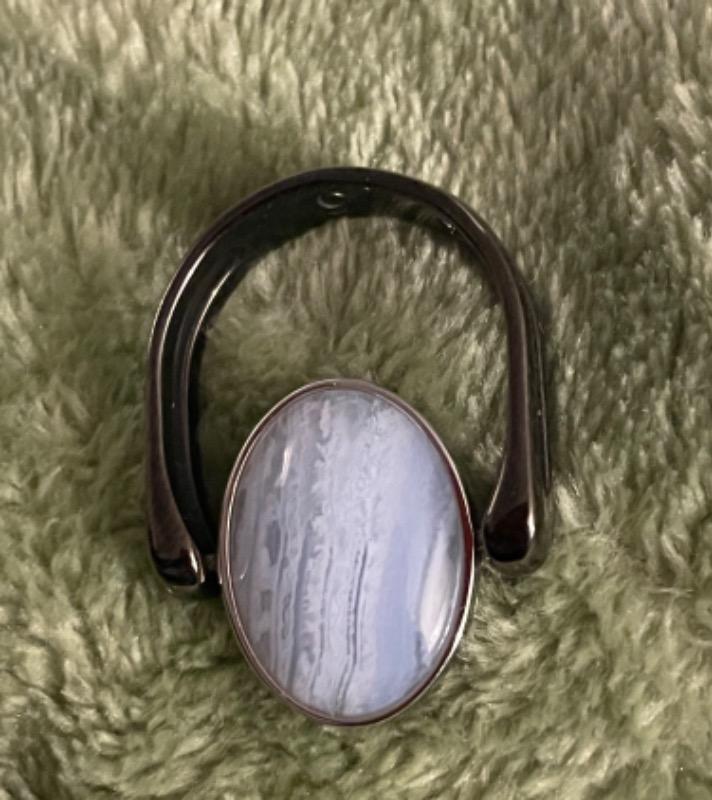 Blue Lace Agate Oval Crystal Element - Customer Photo From Diane Vo