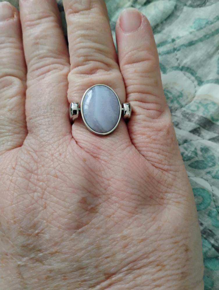 Blue Lace Agate Oval Crystal Element - Customer Photo From Elizabeth Sien
