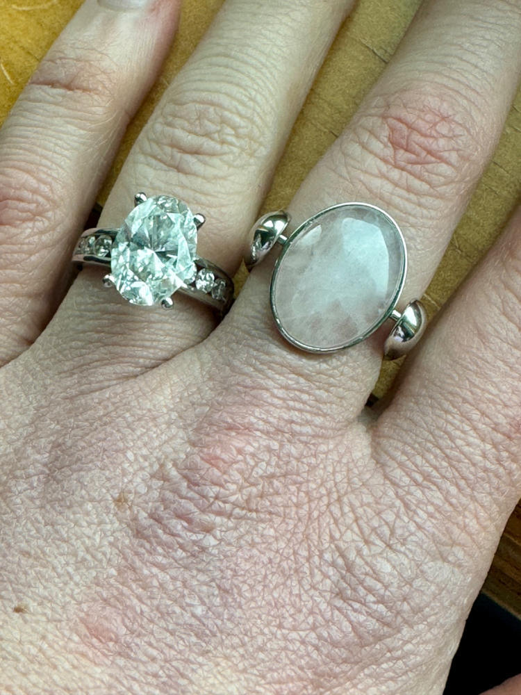Rose Quartz Oval Crystal Element - Customer Photo From Shanna Booher
