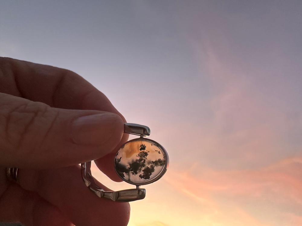 Moss Agate Oval Crystal Element - Customer Photo From Missy