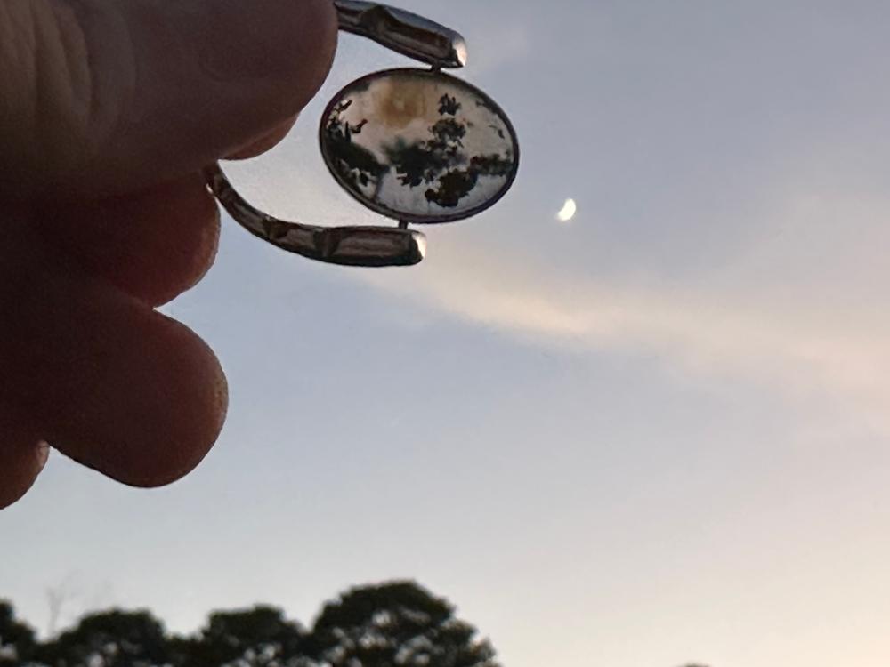 Moss Agate Oval Crystal Element - Customer Photo From Missy