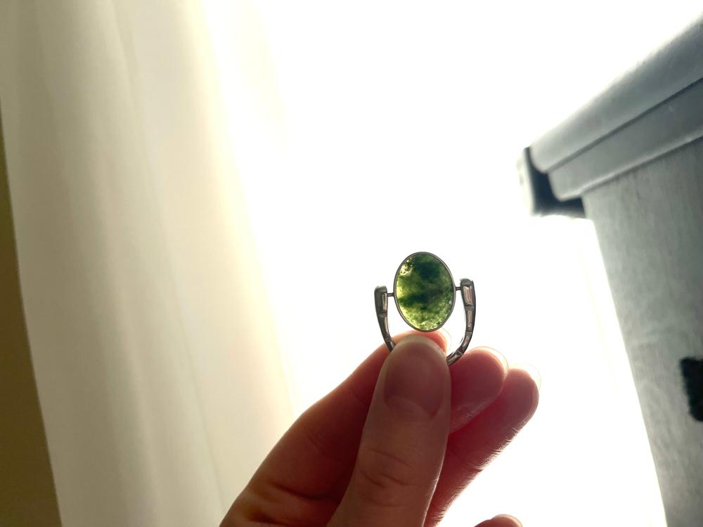 Moss Agate Oval Crystal Element - Customer Photo From Nicole 