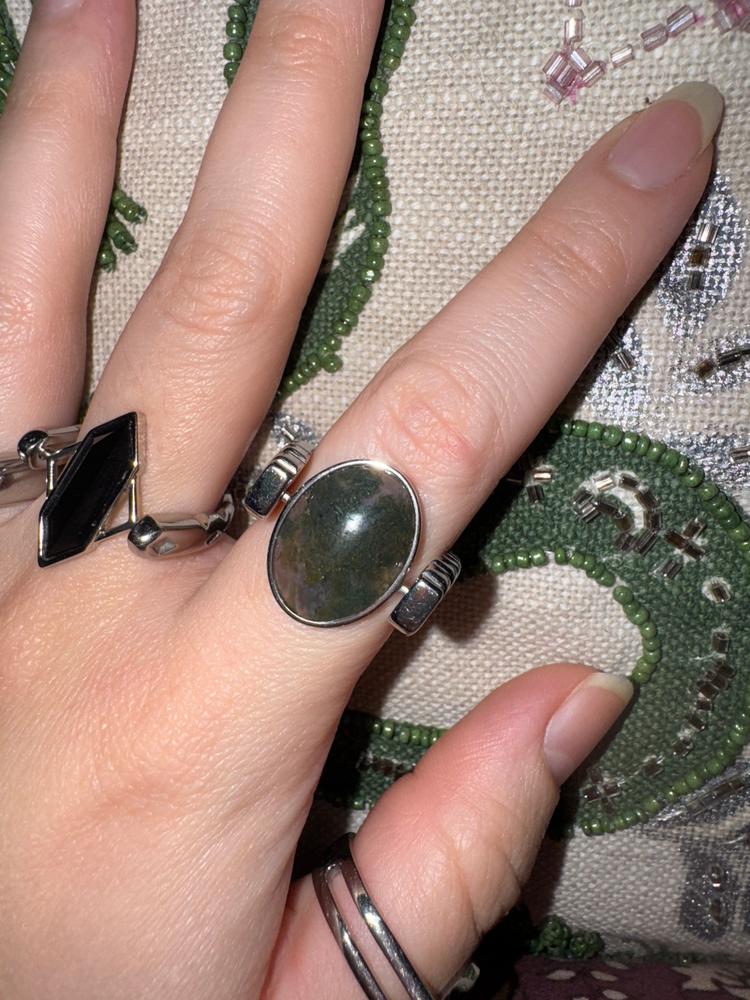 Moss Agate Oval Crystal Element - Customer Photo From Caitlyn