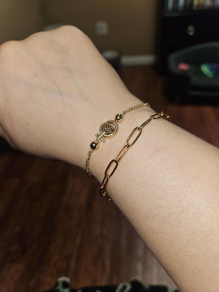 Paperclip Layering Bracelet Chain - Customer Photo From Maria H.