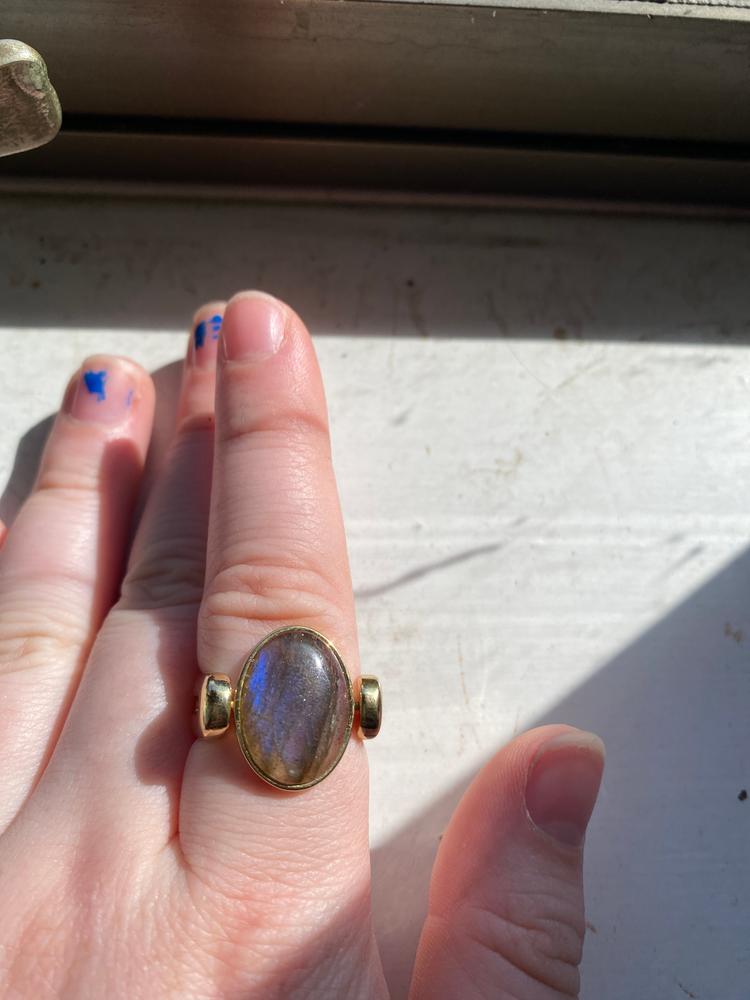 Luxe Labradorite Oval Crystal Element - Customer Photo From Brenna C.