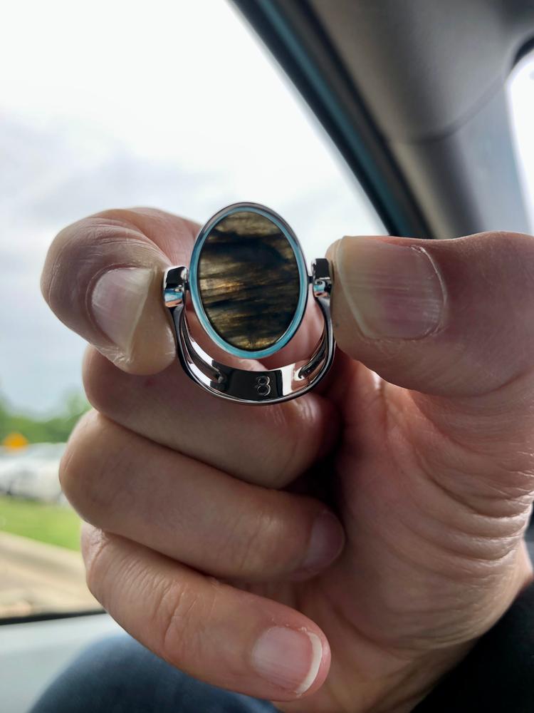 Standard Labradorite Oval Crystal Element - Customer Photo From Sarah