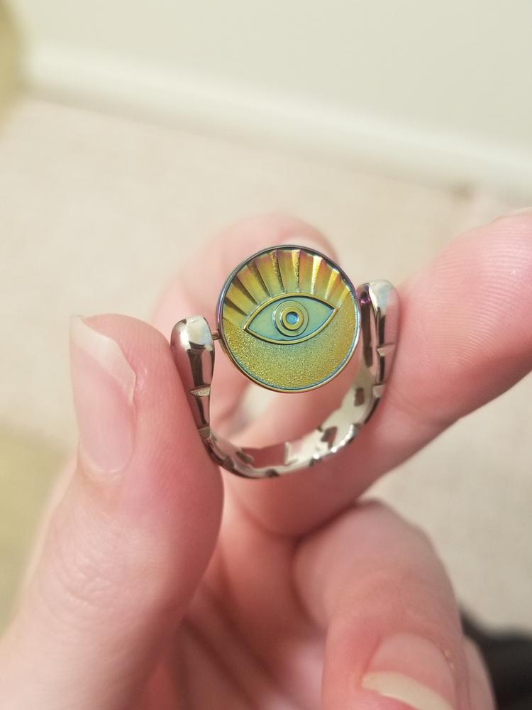 Rainbow Evil Eye Element - Customer Photo From Lacey S.