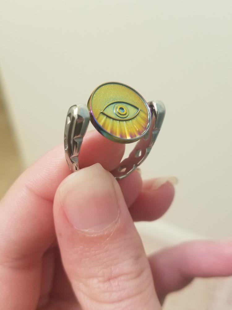 Rainbow Evil Eye Element - Customer Photo From Lacey S.