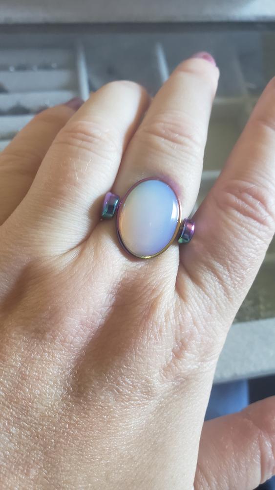 Rainbow Opalite Oval Element - Customer Photo From Annie E.