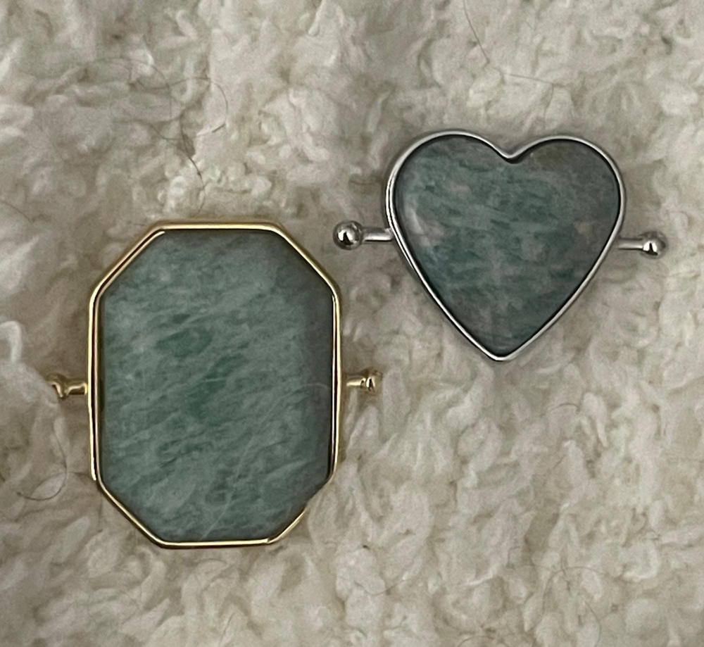 Amazonite Heart-shaped Crystal Element - Customer Photo From Diane Vo