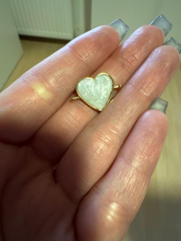 Moonstone Heart-shaped Crystal Element - Customer Photo From Ashley K.