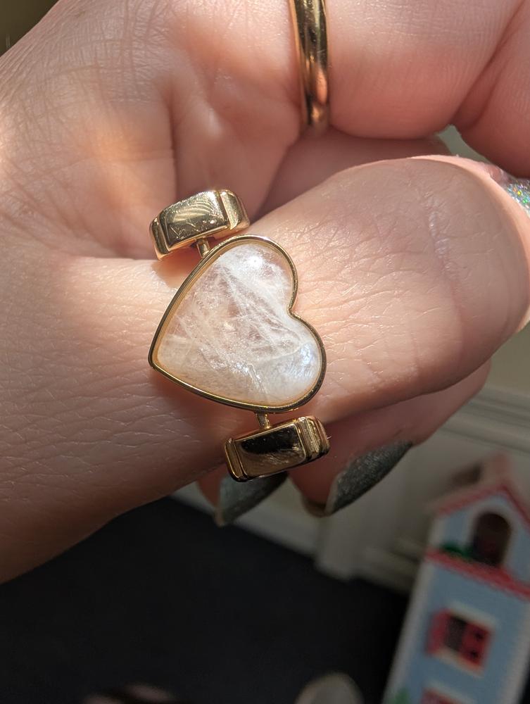 Jewels Obsession Moon Heart Pendant | Sterling Silver 925 Moon Heart Pendant - 23 mm Moonstone Heart-shaped Crystal Element