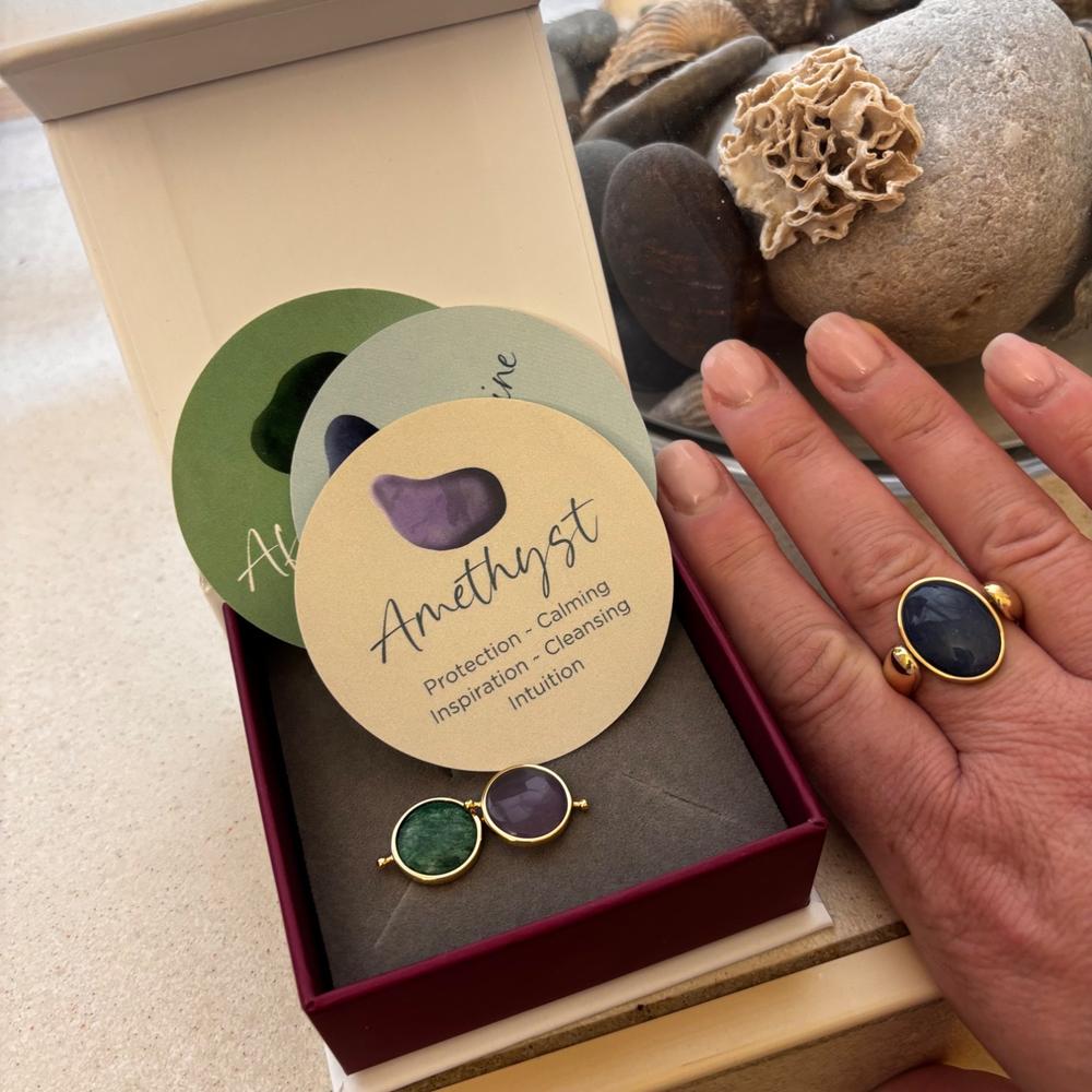 Blue Aventurine Oval Crystal Element - Customer Photo From MICHELA JELMINI