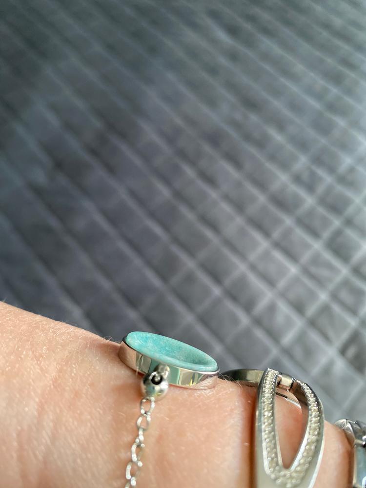 Amazonite Worry Stone Element - Customer Photo From April P