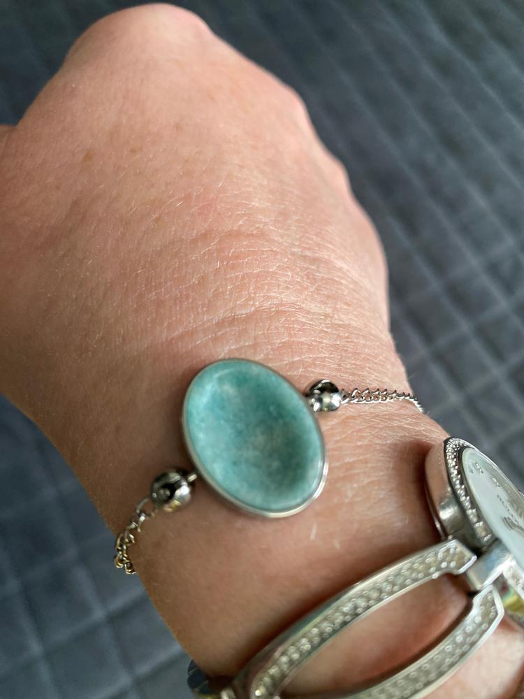 Amazonite Worry Stone Element - Customer Photo From April P