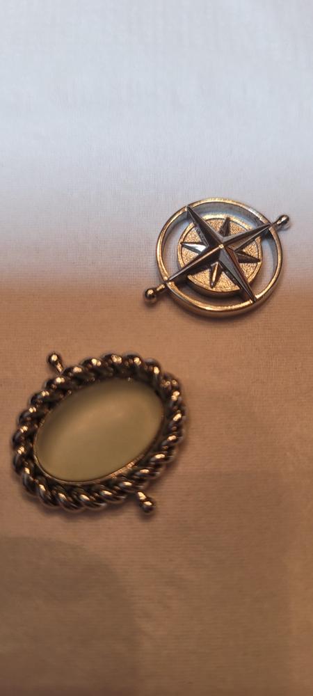 Green Cultured Sea Glass Rope Bezel Oval Element - CK Collection - Customer Photo From Karen walp
