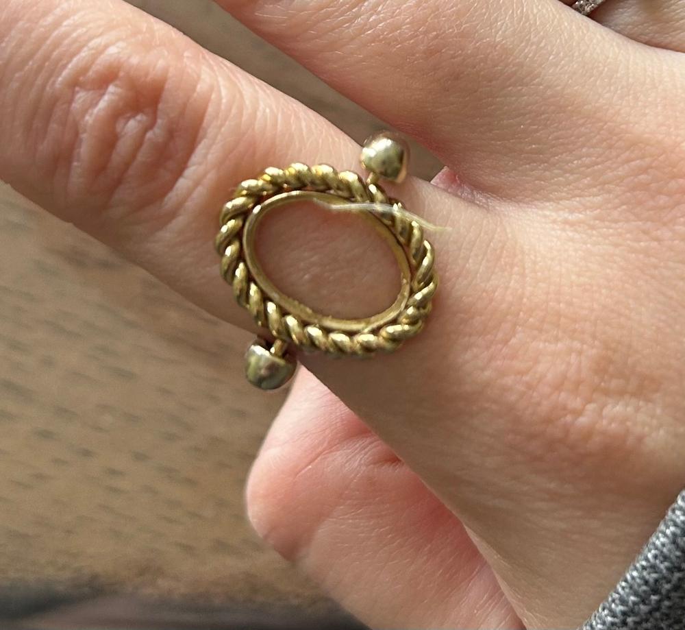 Green Cultured Sea Glass Rope Bezel Oval Element - CK Collection - Customer Photo From Mia