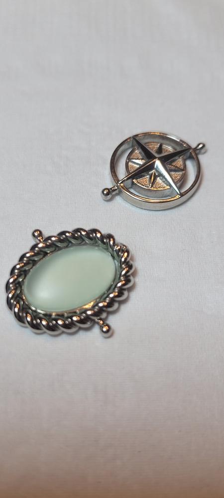 Green Cultured Sea Glass Rope Bezel Oval Element - CK Collection - Customer Photo From Karen walp