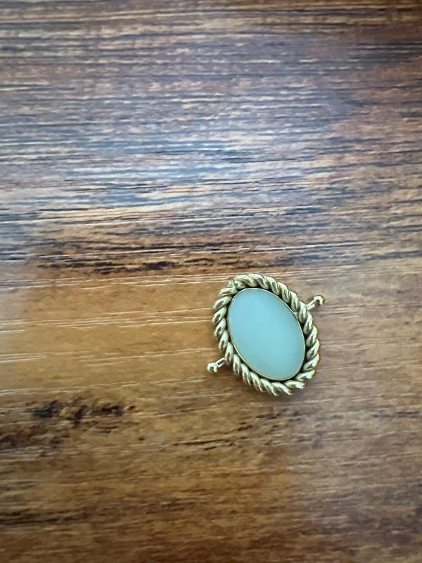 Green Cultured Sea Glass Rope Bezel Oval Element - CK Collection - Customer Photo From Cassandre Maurice