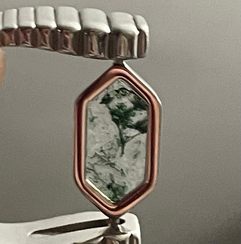 Moss Agate HexBar™ Crystal Element - Customer Photo From Diane