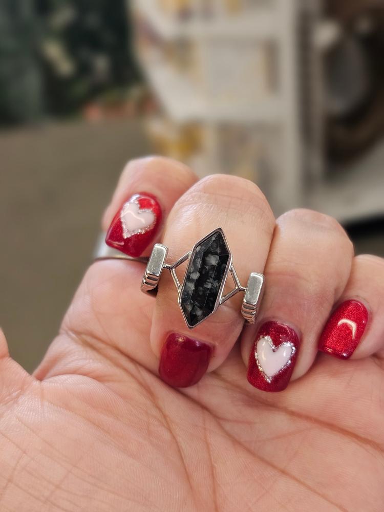 Black Picasso Jasper TwinPoint™ Crystal Element - Customer Photo From Kaliopi