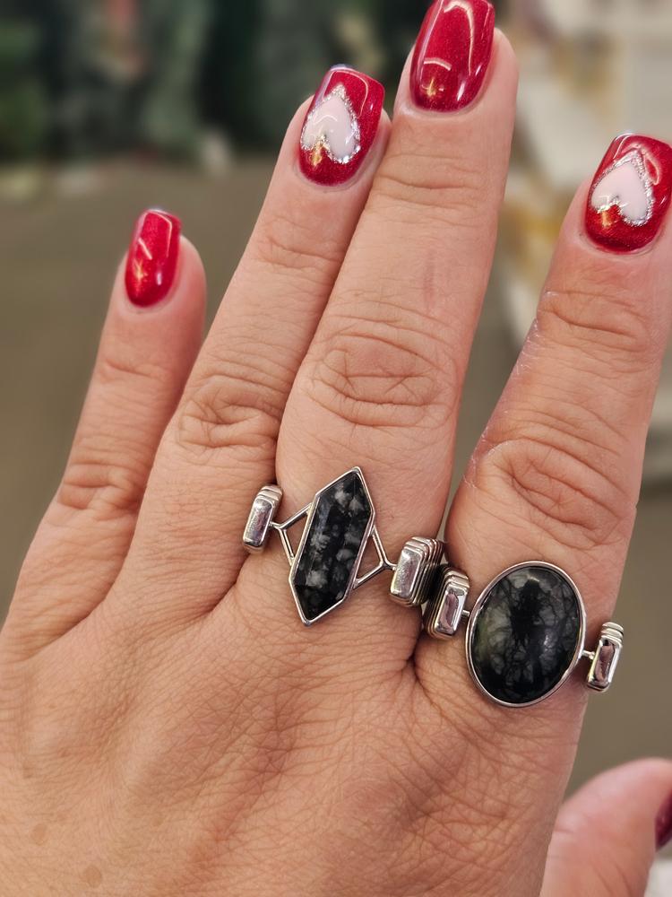 Black Picasso Jasper TwinPoint™ Crystal Element - Customer Photo From Kaliopi